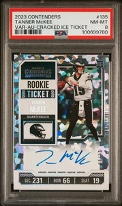 2023 Tanner McKee Contenders Auto Cracked Ice Variation /23 Rookie PSA 8 NO 10s - Picture 1 of 3