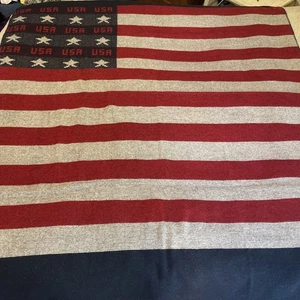 Vintage Woolrich American Flag USA Patriotic Throw Blanket 60” X 72” Wool Blend - Picture 1 of 10