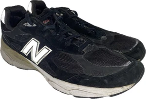 GOOD Mens New Balance 990v3  Made In The USA Size 13 Black Suede - Picture 1 of 11