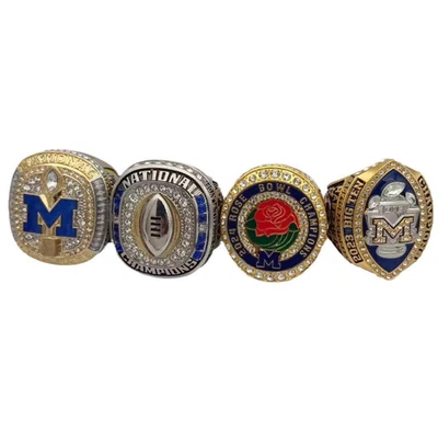 4 PCS Michigan Wolverines Ring Set 2024 Football Rings Collection - Image 1 of 4
