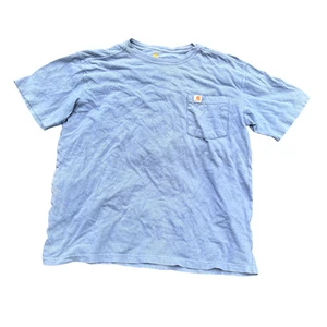 Camicia Carhartt uomo grande blu casual vestibilità rilassata manica corta girocollo outdoor - Foto 1 di 6