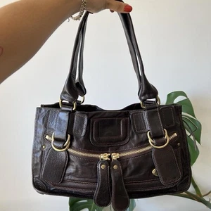 Chloe brown leather vintage handbag with gold metalwork - Picture 1 of 8
