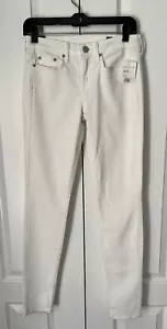 Nuevos pantalones de mezclilla ajustados Vince Riley $220 blanco marfil para mujer talla 26 B41 - Imagen 1 de 9