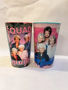 (2) GOLDEN GIRLS STAY GOLDEN SQUAD GOALS 22 OZ. PLASTIC CUPS MUGS TUMBLERS NWT - Picture 1 of 11