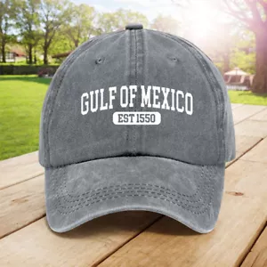 ~ Gulf of Mexico Est 1550 Baseball Cap Vintage Gulf of Mexico Hat Men Women Cap - Picture 1 of 30