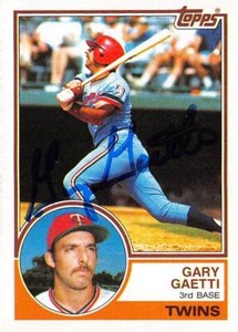 Gary Gaetti autographed baseball card (Minnesota Twins) 1983 Topps #431