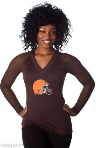 All Sport Couture NFL Womens Cleveland Browns Wildkat Shirt NWT XS-XL Cover
