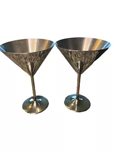Stainless Steel Martini Glass Set Of 2 - Picture 1 of 3
