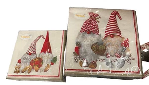 Napkins Set of 2 LUNCH & COCKTAIL🎁❤️ GNOME TOMTE Paper Sealed NWT - Picture 1 of 5