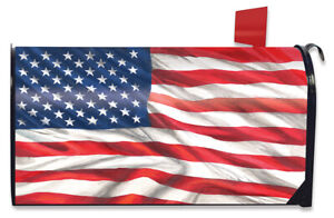 American Flag Waving Patriotic Magnetic Mailbox Cover Standard Briarwood Lane