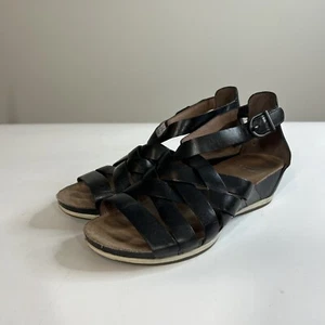 Dansko Leather Vivian Gladiator Wedge Sandals Women’s 36 US 6 Black Leather - Picture 1 of 7