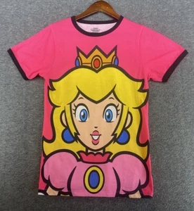 Super Mario Nintendo World Princess Peach Girls Size Large Short Sleeve PJ Shirt - Picture 1 of 17