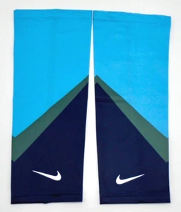 Nike Cooling Running Shivers Adult L/XL Forearm Sleeves Blue/Navy/Silver - Picture 1 of 8
