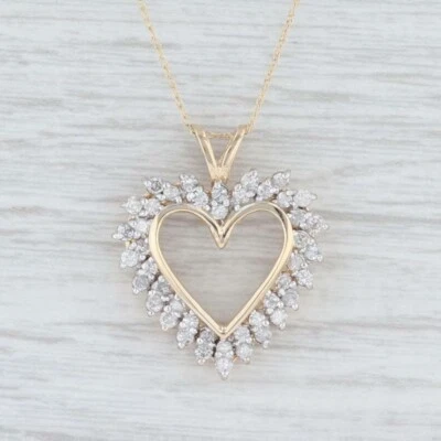 2Ct Marquise Simulated Diamond Heart Pendant+chain Real 925 Rose Sterling Silver - Image 1 of 4