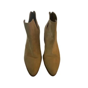 Vince Camuto Women's Brown Suede Ankle Booties Pointed Toe Zip - Picture 1 of 4