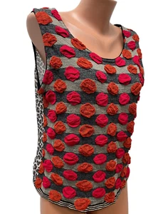 EVA&CLAUDI Gr. XL Bluse Top Stricktop Pullover Chiffon Tiermuster Mehrfarbig - Bild 1 von 6