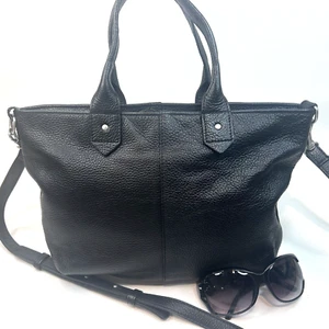 #AMERICAN EAGLE Black Satchel/Crossbody Leather Handbag - Picture 1 of 9