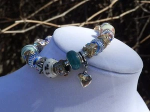 Bracciale Charm 8" - Murano, cuore, cristallo - Foto 1 di 2