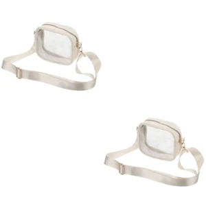 2pcs Crossbody Belt Bag Clear Bag Crossbody Purse Shoulder Pouch Small Clear - Picture 1 of 12