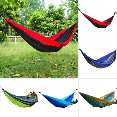 Double Person Parachute Nylon Hammock Outdoor Travel Camping Swing Hanging Bed - Image 1 of 4