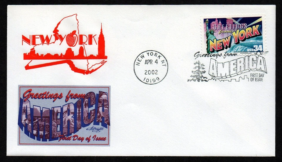 USA, SCOTT # 3592, ARTMASTER FDC COVER - NEW YORK, GREETINGS FROM AMERICA 2002 - Image 1 of 1