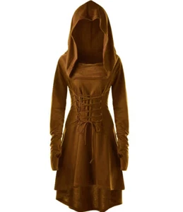 Cosplay Capa Capa Abrigo Bruja Disfraz Vestido con Capucha Halloween Mujer Gótico Punk - Imagen 1 de 17
