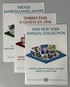 UN 1994 Annual Souvenir Folders - New York - Geneva & Vienna - Stamps and Mounts - Picture 1 of 7