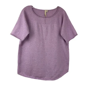 Suéter Purejill Pull On Top Lavanda Algodón Cachemira Manga Corta Cuello Barco M - Imagen 1 de 9