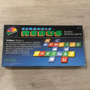Juego de mesa Scrabble REBUS Selchow & Righter vintage 1986 azulejo completo en caja - Imagen 1 de 9