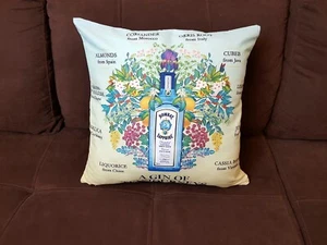 1x Bombay Saphire Gin Cushion Cover Pillow Case 18” 45x45cm Party Gift - Picture 1 of 7