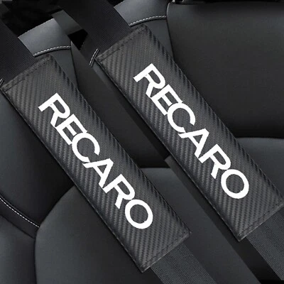 RECARO Car Seat Belt Cover Safety Shoulder Strap Cushion Pad Carbon Fiber UK