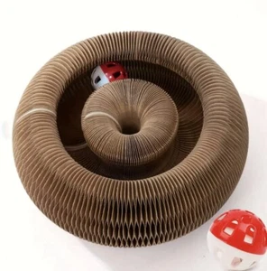Katzenspielzeug Kratzpappe Katzenkratzbrett mit faltbarem Design und Spielball - Bild 1 von 7