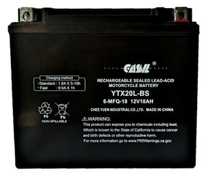YTX20L-BS Motorcycle Battery for CF MOTO 500CC Cforce 500 2007 - 2014 - Picture 1 of 6