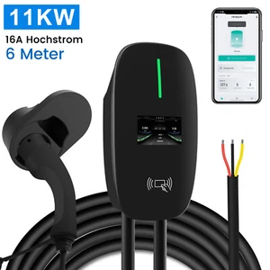 11-22KW 16-32A 6M Wallbox Ladestation EV Charger Europäisch Typ2 CEE Stecker APP - Bild 1 von 14