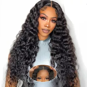 Wear And Go Glueless Human Hair Wigs Deep Wave 6x4 Lace Closure Human Hair Wig D - Picture 1 of 63