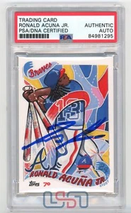 Ronald Acuna Jr. Braves Signed Autographed 2021 Topps Project70 #130 PSA/DNA - Picture 1 of 2