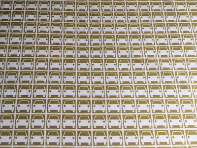 42cm x 108cm Long Orla Kiely Small Car Park Moss Lightweight Cotton Fabric New - Image 1 of 3