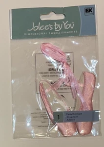 Pink Ballet Shoes Satin Dance Dimensional Scrapbook Sticker~Jolee's By You~VTG - Picture 1 of 2