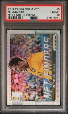 2014 PANINI PRIZM WORLD CUP NET FINDERS PRIZM #5 NEYMAR JR. PSA 10 - Image 1 of 2