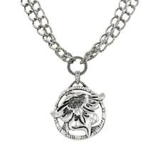 Patricia Nash SilverTone Tooled Flower And Vine Pendant Necklace,18-20" 