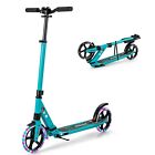 Folding Kick Scooter 2 Flash Led Light-up Wheels Scooter T-bar Adjustable Height