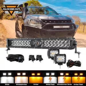 22" LED Light Bar& 4" Pods Light For Dodge Ram 1500/2500/3500 2004-17 Bumper - Foto 1 di 12