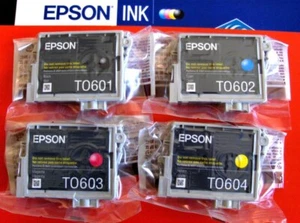 4 of Set Sealed Genuine Epson 60 Ink TO60120 T0601 TO602 TO603 TO604 TO60 No Box - Picture 1 of 2