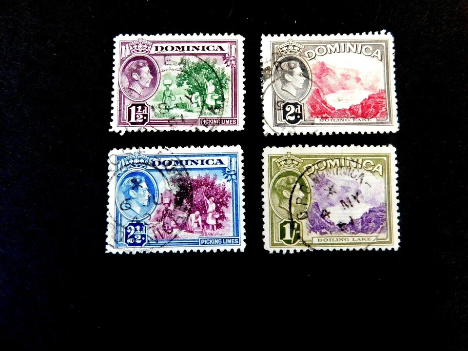 Dominica 1938 Set King George VI Definitives, Used/Fine, #99,100,101 & 106 - Image 1 of 1