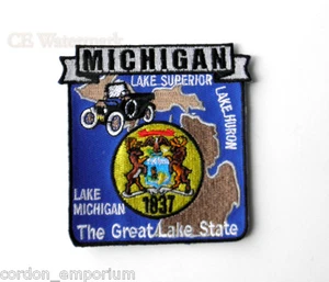 US STATES MICHIGAN STATE NAME MAP EMBROIDERED PATCH - Picture 1 of 1