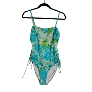 Traje de baño Lilly Pulitzer azul y verde floral de una pieza talla grande - Imagen 1 de 5