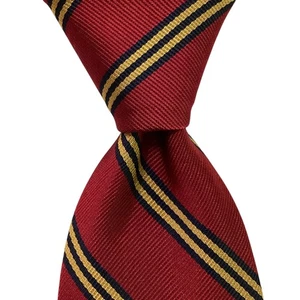 BROOKS BROTHERS Makers Men's 100% Silk Necktie USA Designer STRIPED Red/Blue GUC - Picture 1 of 3