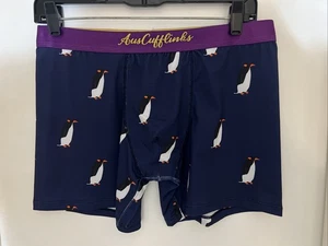 NEW Men’s Aus Cufflinks Boxer Briefs Size M/L Penguin Graphic Polyester Spandex - Bild 1 von 3