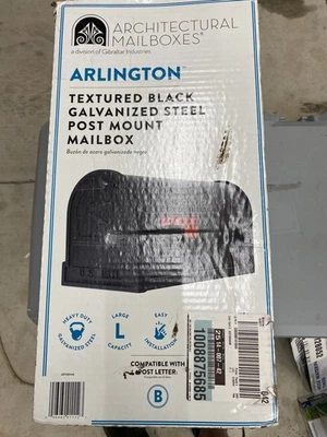 Architectural Mailboxes Post-Mount Mailbox Steel Black Large. Brand New!  - Image 1 of 4