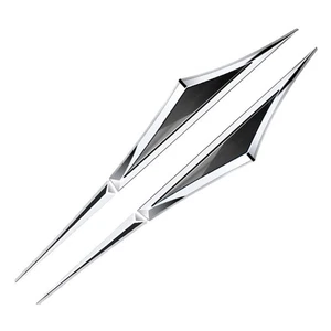 Coppia Accessori Auto 3D Metallo Porte Laterali Lama Adesivi Auto Argento Nero - Foto 1 di 6